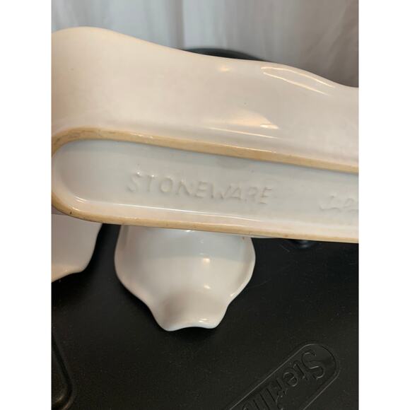 Corn Holders Stoneware Vintage Set of 4 White - Picture 5 of 8